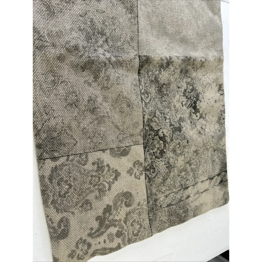 Pottery Barn Decorative Pillow Cover Patchwork Paisley Cotton Linen 16x26